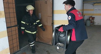 Samsun'da apartmanın bodrum katında yangın çıktı