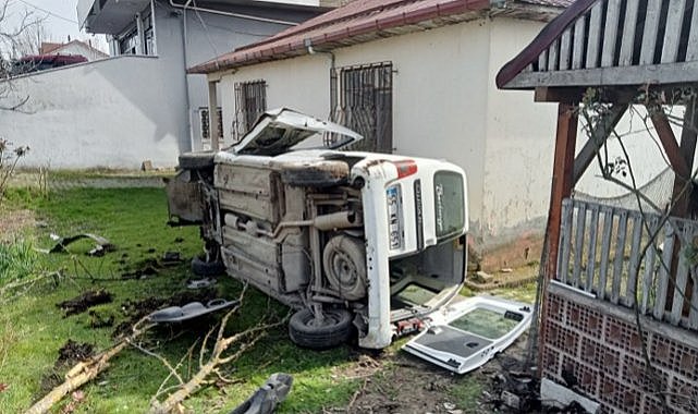 Samsun'da bir evin bahçesine uçan araç korkuttu