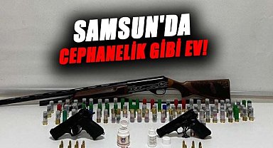 Samsun'da cephanelik gibi ev! Silahla ateş eden kişi yakalandı