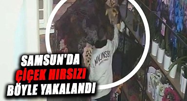 Samsun'da çiçek hırsızı böyle yakalandı