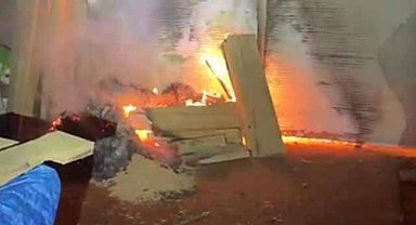 Samsun'da mobilya atölyesinde çıkan yangın korkuttu