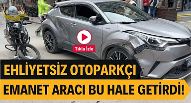 Samsun'da müşteriye ait araçla kaza yapan otoparkçı ehliyetsiz çıktı