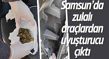 Samsun’da zulalı araçlardan uyuşturucu çıktı