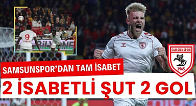 Samsunspor Göztepe deplasmanında 2 isabetli şutta 2 gol attı