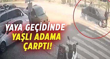 Yaya geçidinde yaşlı adama çarptı! Durumu ağır
