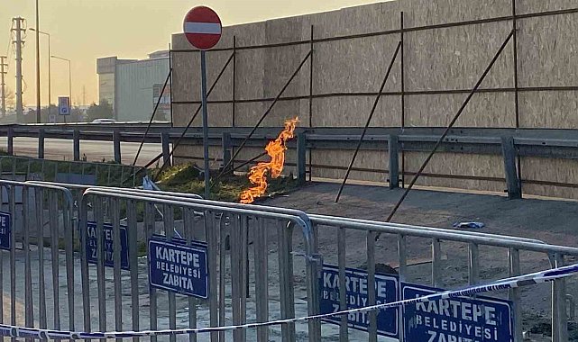 Yer altından çıkan gaz 3 gündür yanıyor