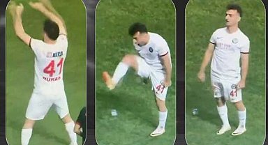 Çorumsporlu futbolcu Amedspor taraftarına el kol hareketi çekti