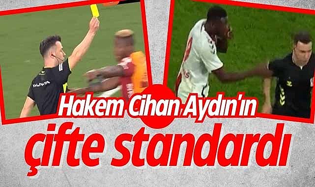 Hakem Cihan Aydın'ın çifte standardı! Marius'a kırmızı Osimhen'e devam