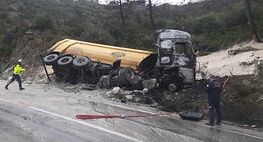 Yolda kalp krizi geçiren sürücü yanarak can verdi