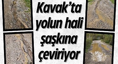 Kavak'ta yolun hali şaşkına çeviriyor