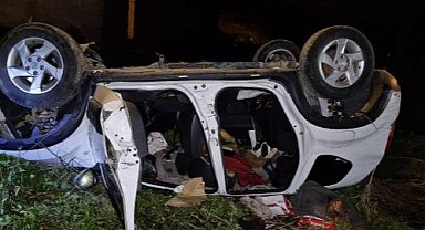 Otomobil kontrolden çıktı! Çay kenarına uçtu 5 kişi yaralandı