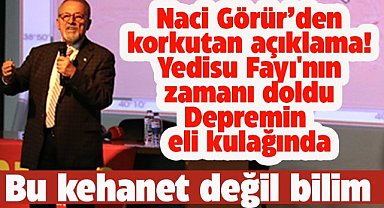 Yer bilimci Prof. Dr. Naci Görür: Her an deprem olabilir!