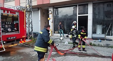 Çarşamba'da iş yerinde yangın çıktı