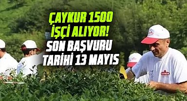 ÇAYKUR 1500 işçi alıyor! Son başvuru tarihi 13 Mayıs