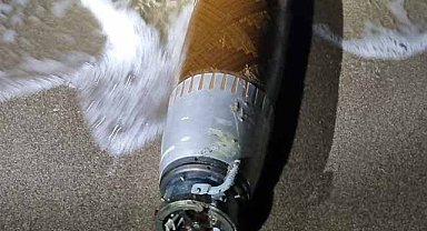 Sahilde roket motoru bulundu