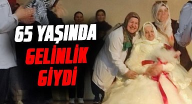 Samsun'da 65 yaşında gelinlik giydi! Hayalleri gerçek oldu