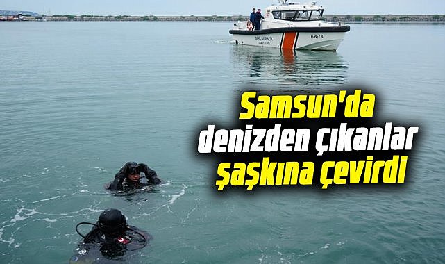 Samsun'da denizden çıkanlar şaşkına çevirdi