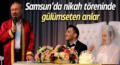 Samsun’da nikah töreninde gülümseten anlar