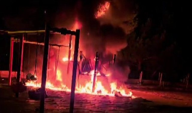 Amasya'daki çocuk parkı yangınında 4 gözaltı