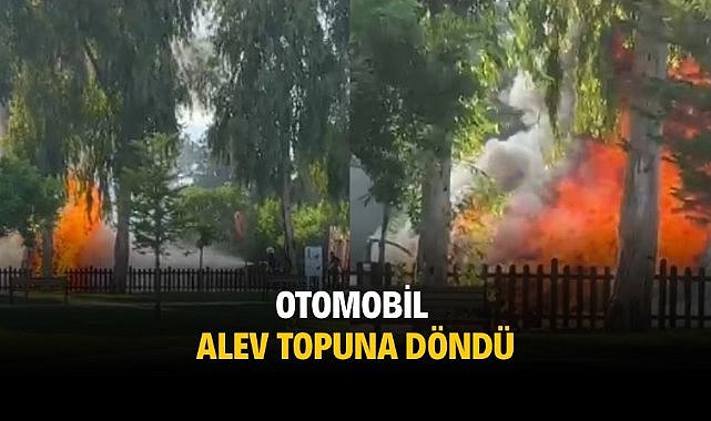 Otomobil alev topuna döndü