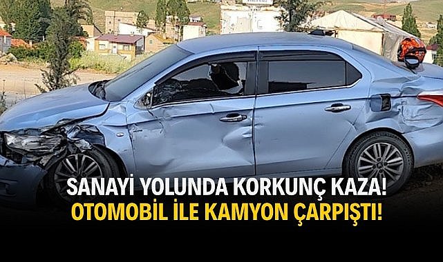 Sanayi yolunda korkunç kaza! otomobil ile kamyon çarpıştı!