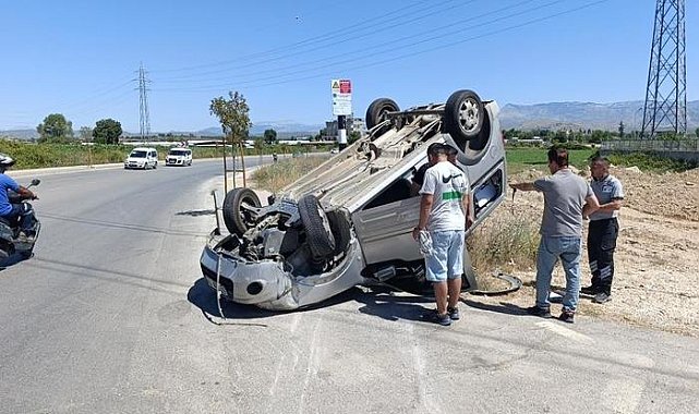 Araçla sürüklendi, takla attı, burnu bile kanamadan kurtuldu