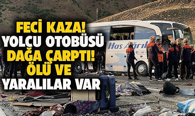 Feci kaza! Yolcu otobüsü dağ yamacına çarptı! 4 ölü, 33 yaralı