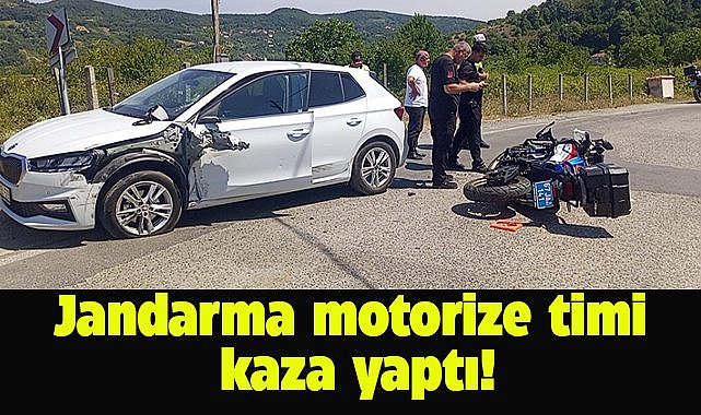 Jandarma motorize timi kaza yaptı!
