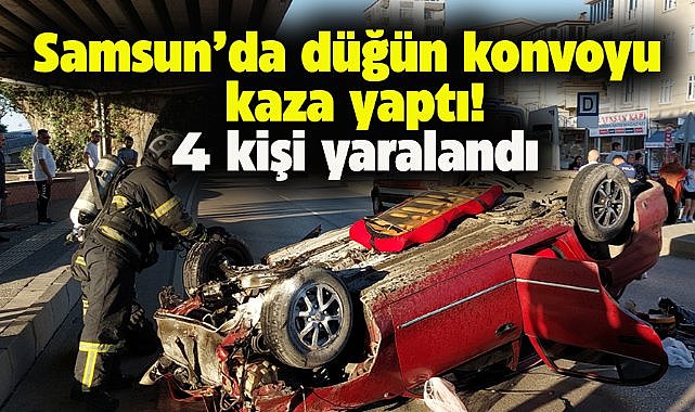 Samsun'da düğün konvoyu kaza yaptı! 4 kişi yaralandı