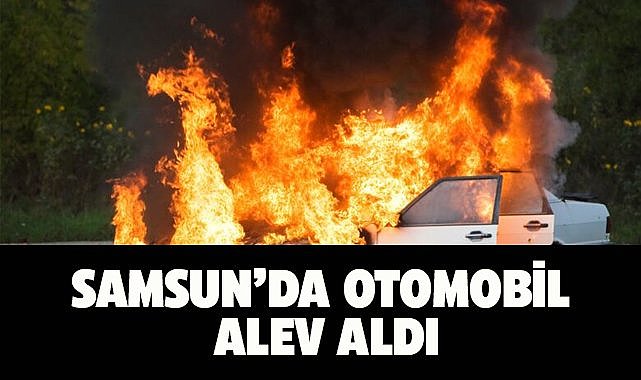 Samsun'da park halindeki otomobil alev aldı