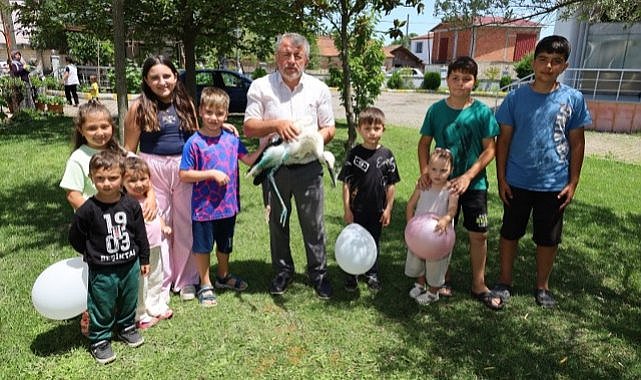 Samsun'da yaralı leyleğin imdadına imam yetişti