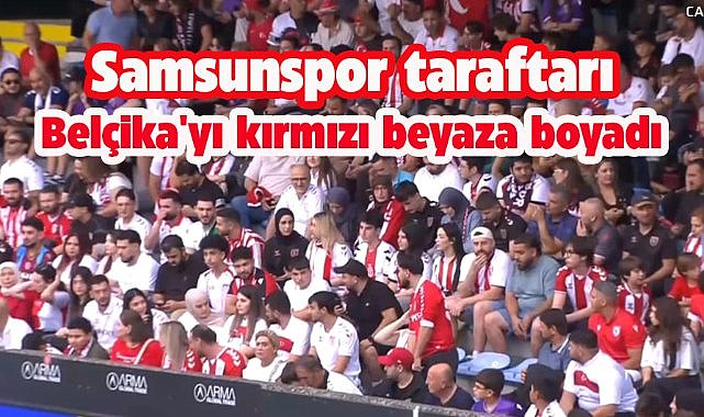 Samsunspor Westerlo maçında tribünler kırmızı beyaz 