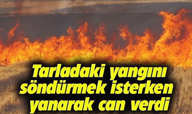 Tarladaki yangını söndürmek isterken yanarak can verdi!