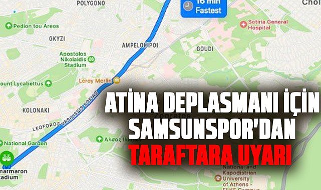 Atina deplasmanı için Samsunspor'dan taraftara uyarı