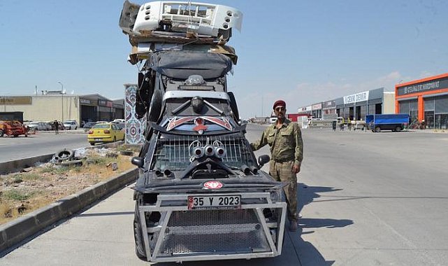 Bilim kurgu filmlerindeki gibi modifiyeli araç yaptı