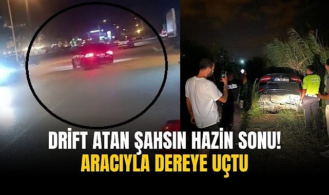 Drift atan şahsın hazin sonu! Dereye uçtu