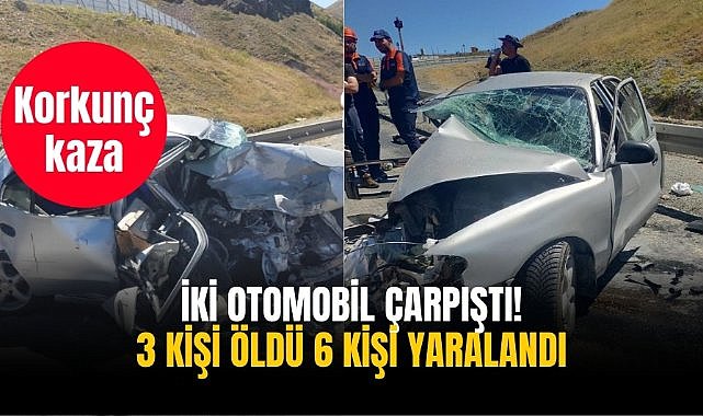 İki otomobil çarpıştı! 3 kişi öldü 6 kişi yaralandı