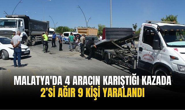 4 aracın karıştığı kazada 2'si ağır 9 kişi yaralandı