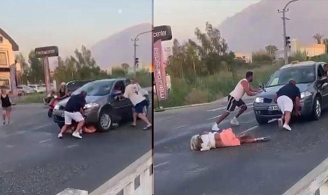 Önce çarptı, ardından üzerinden geçmeye çalıştı! Talihsiz turisti vatandaşlar kurtardı
