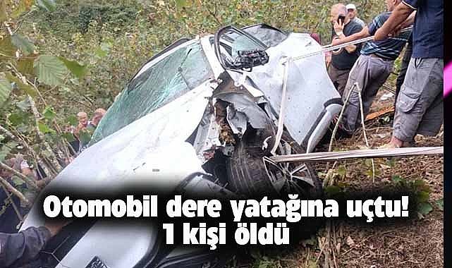 Otomobil dere yatağına uçtu! 1 ölü, 2 yaralı