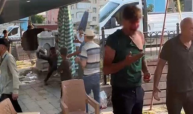 Pazar yerinde kan donduran görüntü! 3 kişi, bir genci tekme tokat dövdü