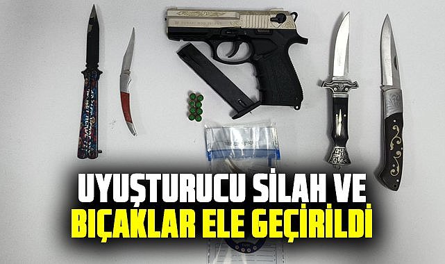 Yakakent’te uyuşturucu, silah ve bıçaklar ele geçirildi