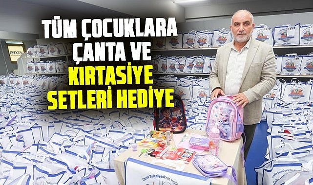 Canik Belediyesi’nden tüm çocuklara çanta ve kırtasiye setleri hediye