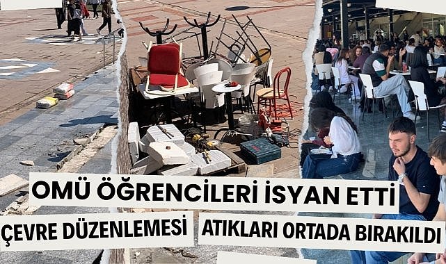 OMÜ öğrencileri isyan etti! Samsun'da üniversitede çevre düzenlemesi atıkları ortada bırakıldı