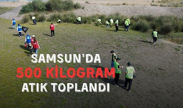 Samsun'da gönüllüler 500 kilogram atık topladı