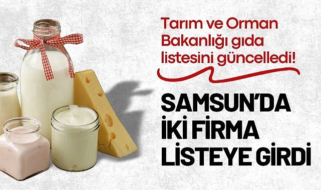 Tarım ve Orman Bakanlığı gıda listesini güncelledi! Samsun'da iki firma listeye girdi