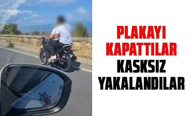 Yakakent’te plakası kapalı motosiklete ceza