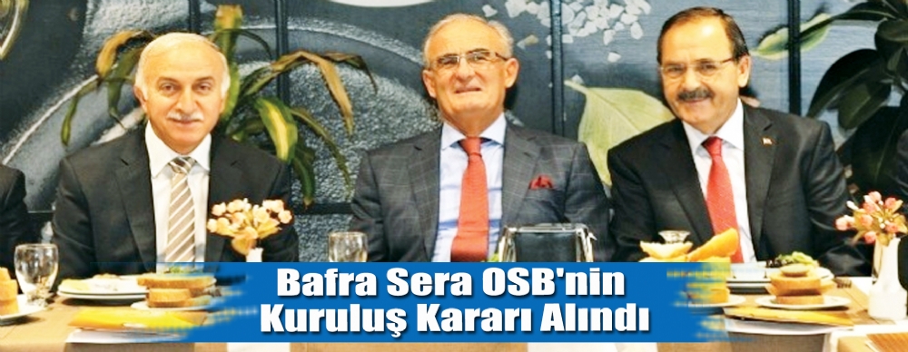 Bafra Sera Osb'nin Kuruluş Kararı Alındı