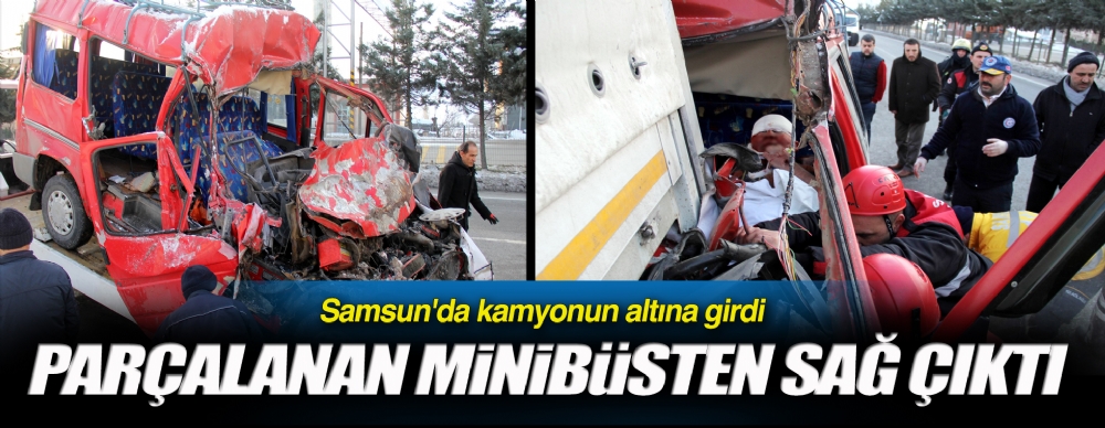Parçalanan Minibüsten Sağ Çıktı