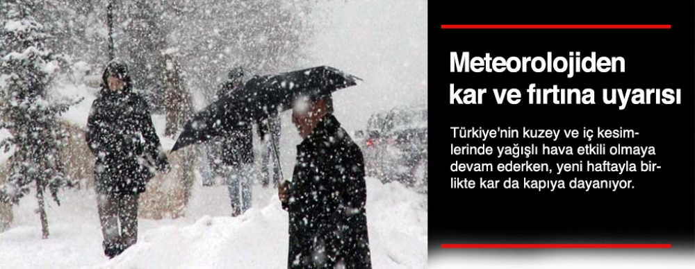 Meteorolojiden Kar Ve Fırtına Uyarısı